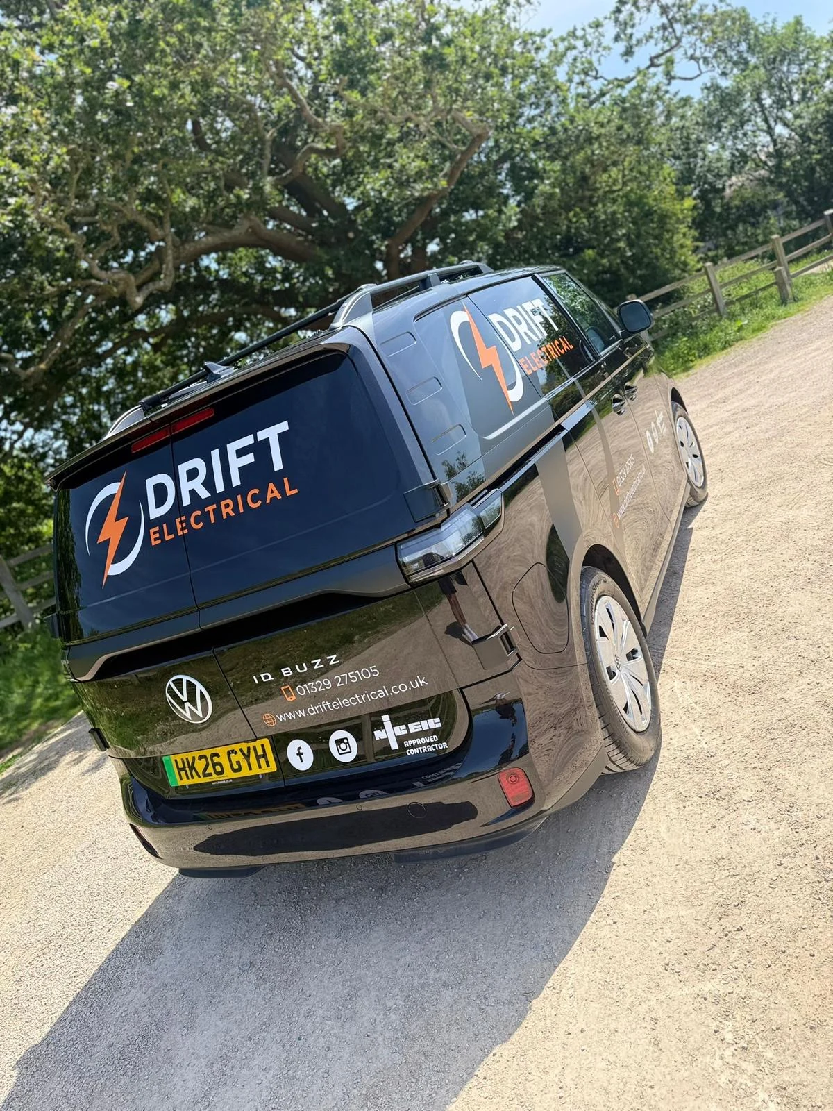 Drift Electrical branded van rear view